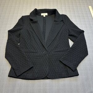 Porridge‎ Clothing Blazer Jacket Womens Small Textured Black Minimalist Anthro